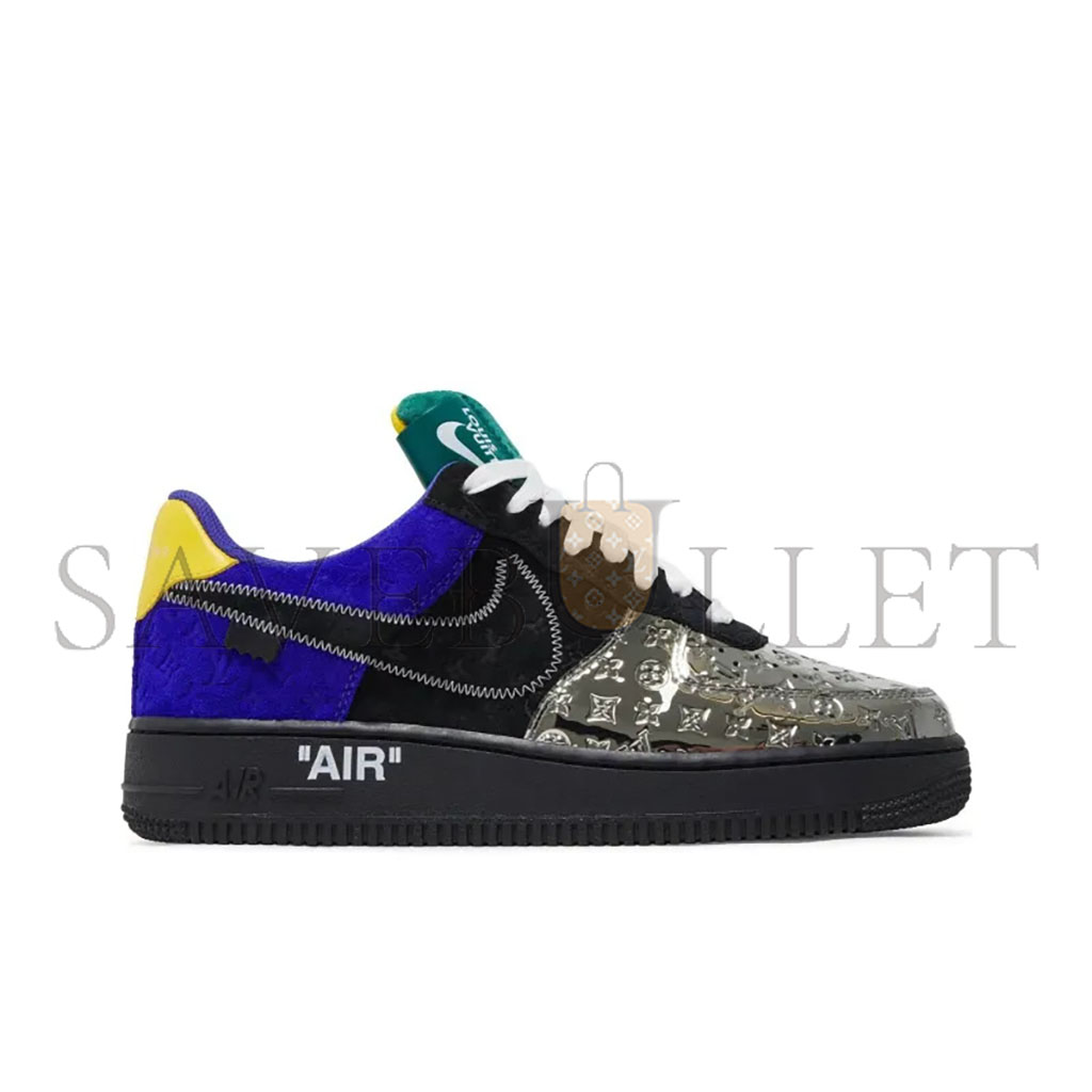 NIKE LOUIS VUITTON AIR FORCE 1 LOW BY VIRGIL ABLOH BLACK METALLIC SILVER 1A9VCH